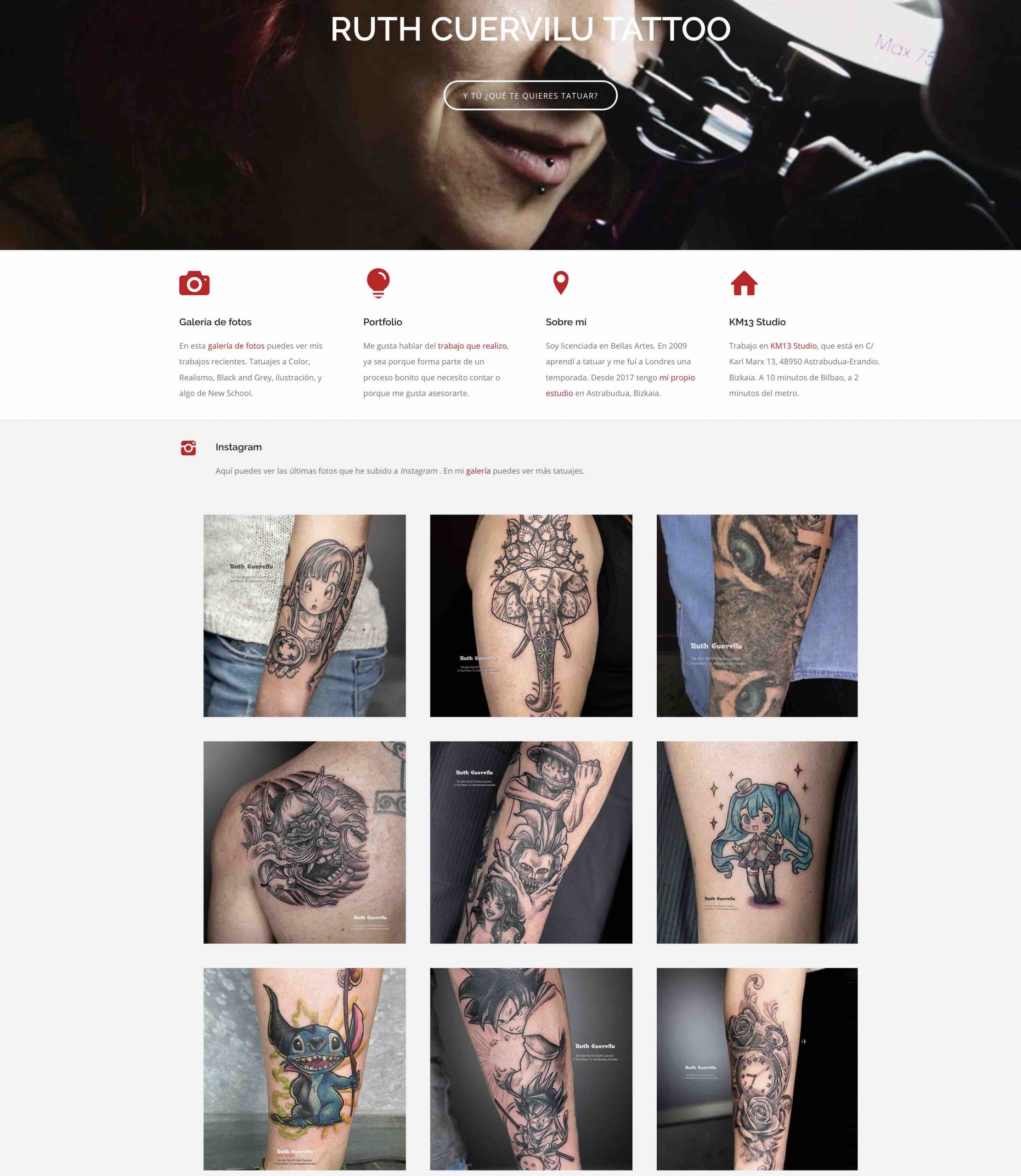 ruth cuervilu tattoo - km13 studio - estudio de tatuajes en Astrabuduas Erandio - web