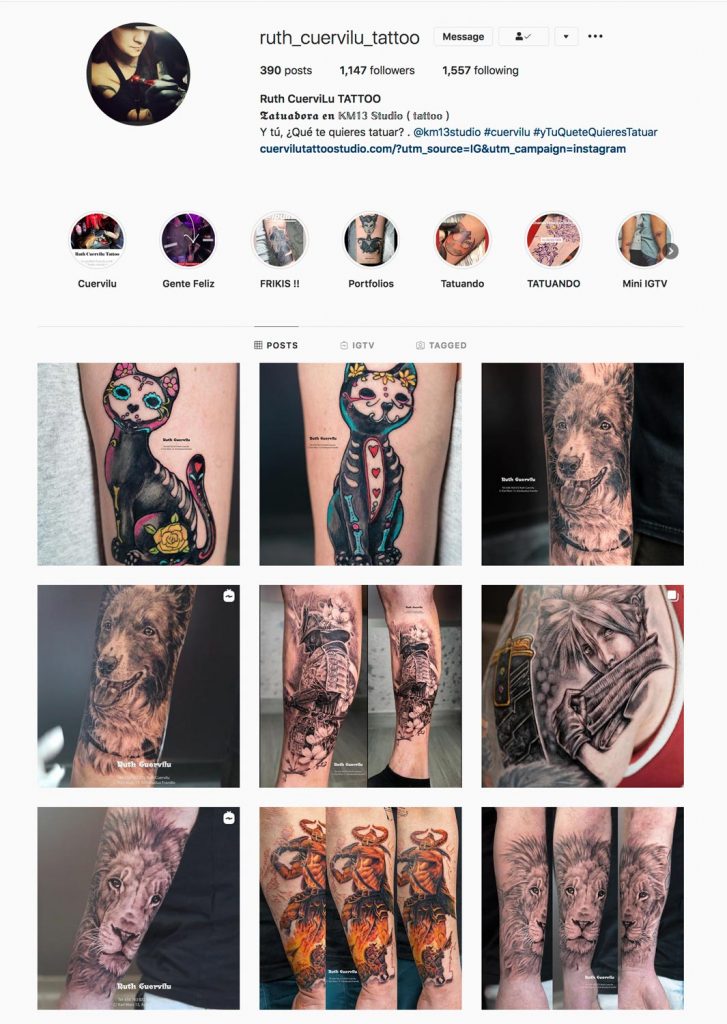 Ruth Cuervilu Tattoo - KM13 Studio - instagram